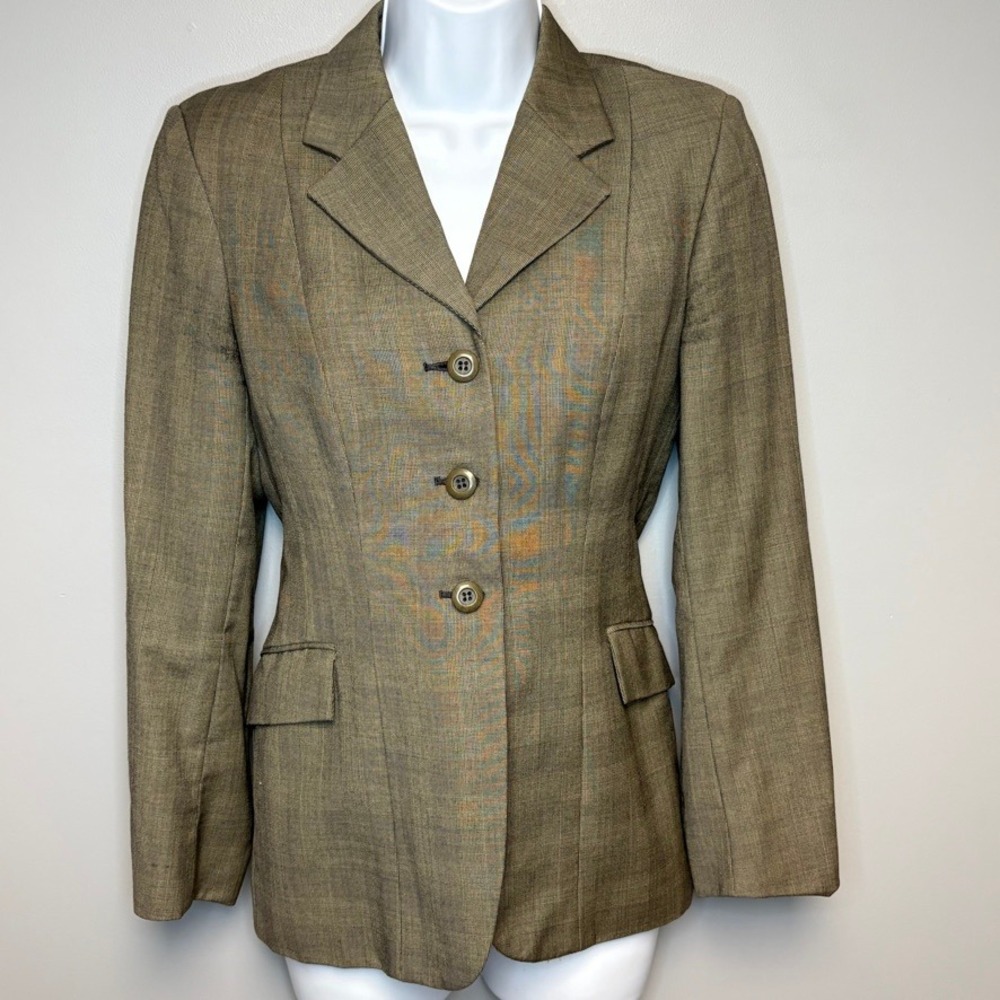 Grand Prix Show Equestrian Grey Wool Riding Made In Canada Ladies Sz 12R Slim